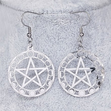Load image into Gallery viewer, Witchy Pentagram Earrings
